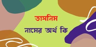 তাসনিম নামের অর্থ কি