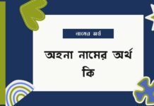 অহনা নামের অর্থ কি