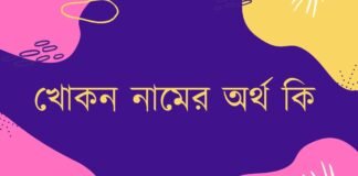 খোকন নামের অর্থ কি