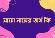 সাফা নামের অর্থ কি বাংলা অর্থ