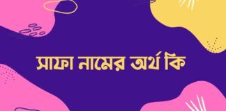 সাফা নামের অর্থ কি বাংলা অর্থ