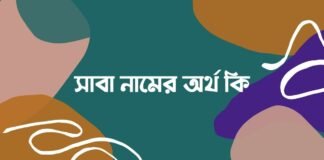 সাবা নামের অর্থ কি বাংলা