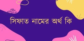 সিফাত নামের অর্থ কি (বাংলা ও ইসলামিক অর্থ সহ)