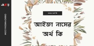 আইজা নামের অর্থ কি (আরবি ও ইসলামিক অর্থ সহ)