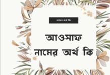 আওসাফ নামের অর্থ কি (ইসলামিক ও আরবি অর্থসহ) আওসাফ নামের অর্থ কি (ইসলামিক ও আরবি অর্থসহ)