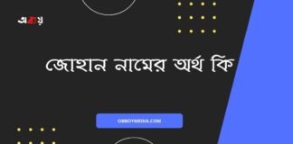 জোহান নামের অর্থ কি (বিশেষ করে আরবি ও ইসলামিক অর্থ)