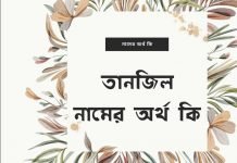 তানজিল নামের অর্থ কি