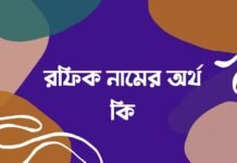 রফিক নামের অর্থ কি (বিশেষ করে আরবি ও ইসলামিক অর্থ)
