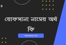 রোকসানা নামের অর্থ কি (বিশেষ করে আরবি ও ইসলামিক অর্থ)