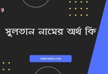 সুলতান নামের অর্থ কি