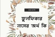 জুলফিকার নামের অর্থ কি – এটি কোন ধর্মের নাম? জুলফিকার নামের অর্থ কি