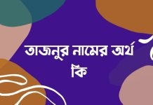 তাজনুর নামের অর্থ কি | কেনো রাখবেন, কেনো রাখবেননা তাজনুর নামের অর্থ কি
