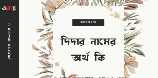 দিদার নামের অর্থ কি