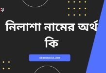 নিলাশা নামের অর্থ কি