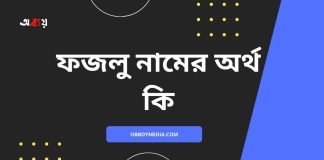 ফজলু নামের অর্থ কি