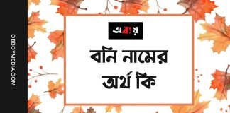 বনি নামের অর্থ কি