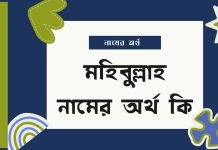 মহিবুল্লাহ নামের অর্থ কি