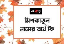 মিশকাতুল নামের অর্থ কি