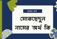 মোকছেদুল নামের অর্থ কি