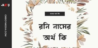 রনি নামের অর্থ কি