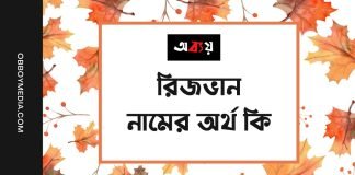 রিজভান নামের অর্থ কি