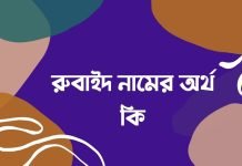 রুবাইদ নামের অর্থ কি | নামটি সম্পর্কে অজানা তথ্যগুলো জানুন রুবাইদ নামের অর্থ কি