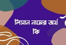 লিসান নামের অর্থ কি