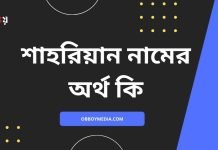 শাহরিয়ান নামের অর্থ কি