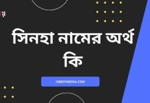 সিনহা নামের অর্থ কি