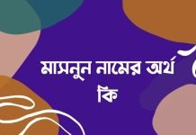 মাসনুন নামের অর্থ কি | নামটির সম্পর্কে এই কথাটি জানা জরুরী
