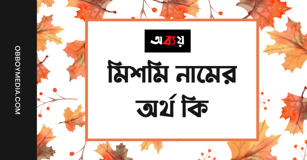 মিশমি নামের অর্থ কি | নামটির সম্পর্কে এই কথাটি জানা জরুরী মিশমি নামের অর্থ কি | নামটির সম্পর্কে এই কথাটি জানা জরুরী