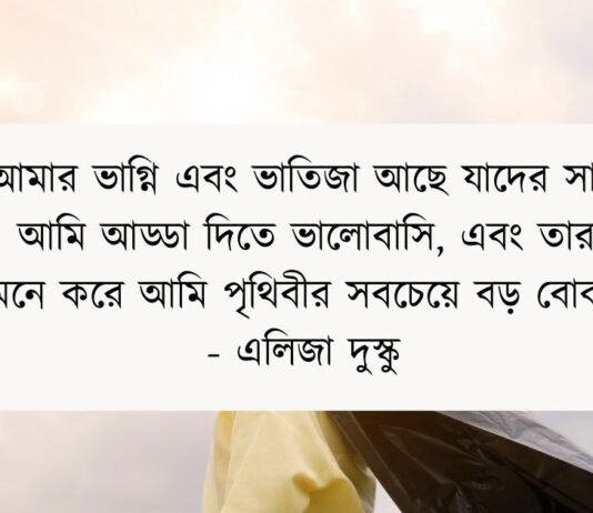 ভাগ্নিকে নিয়ে উক্তি