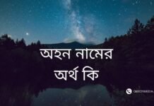 অহন নামের অর্থ কি