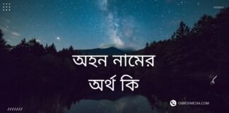 অহন নামের অর্থ কি