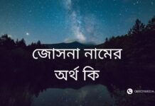 জোসনা নামের অর্থ কি