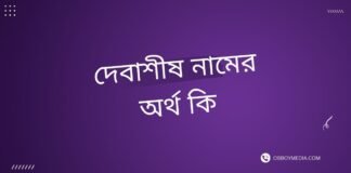 দেবাশীষ নামের অর্থ কি