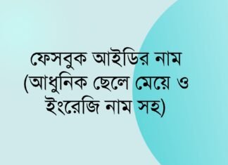 ফেসবুক আইডির নাম (আধুনিক ছেলে মেয়ে ও ইংরেজি নাম সহ)