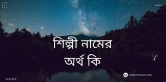 শিল্পী নামের অর্থ কি
