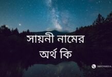 সায়নী নামের অর্থ কি সায়নী নামের অর্থ কি