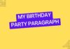 my birthday party paragraph