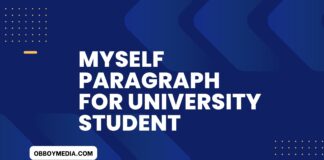 myself paragraph for university student