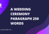 a wedding ceremony paragraph 250 words