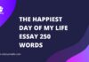 the happiest day of my life essay 250 words