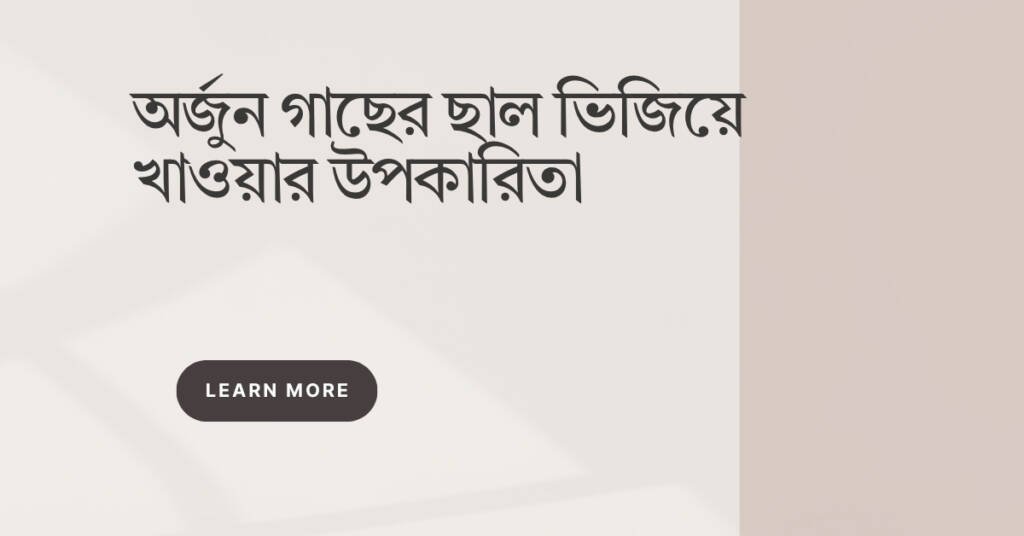 অর্জুন গাছের ছাল ভিজিয়ে খাওয়ার উপকারিতা: এক পুরনো চিকিৎসা পদ্ধতির আধুনিক প্রমাণ অর্জুন গাছের ছাল ভিজিয়ে খাওয়ার উপকারিতা