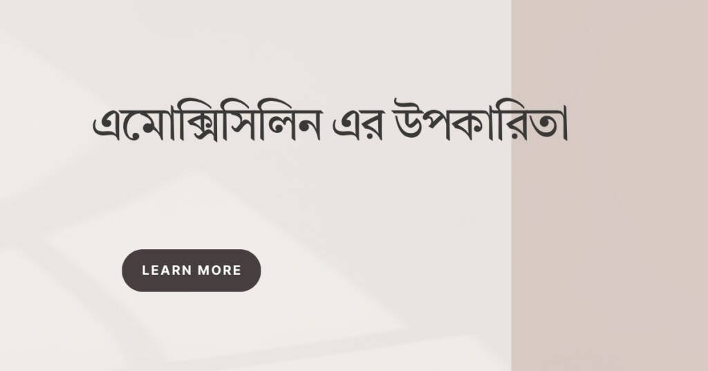 এমোক্সিসিলিন এর উপকারিতা: সঠিক তথ্য, ডোজ ও সতর্কতা এমোক্সিসিলিন এর উপকারিতা