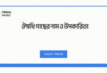 ঔষধি গাছের নাম ও উপকারিতা