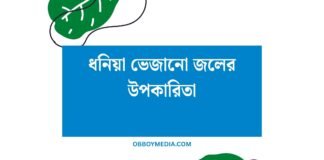 ধনিয়া ভেজানো জলের উপকারিতা: এক গায়েবি ঔষধি পানির রহস্য ধনিয়া ভেজানো জলের উপকারিতা